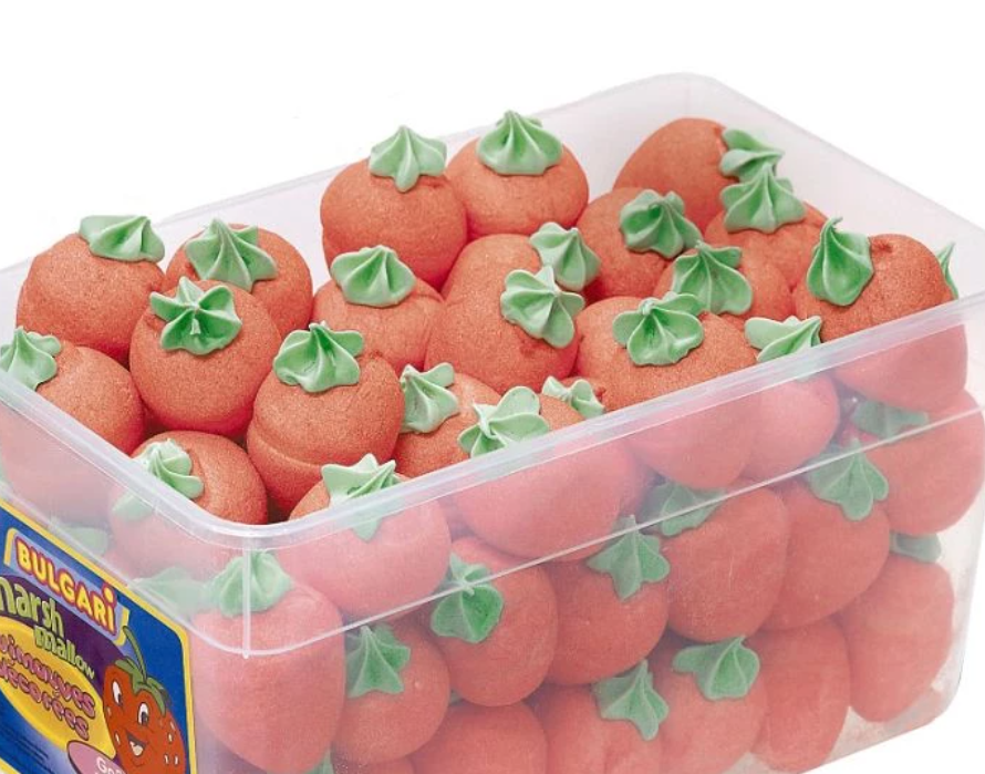 FRAISES marshmallow en guimauve décorée