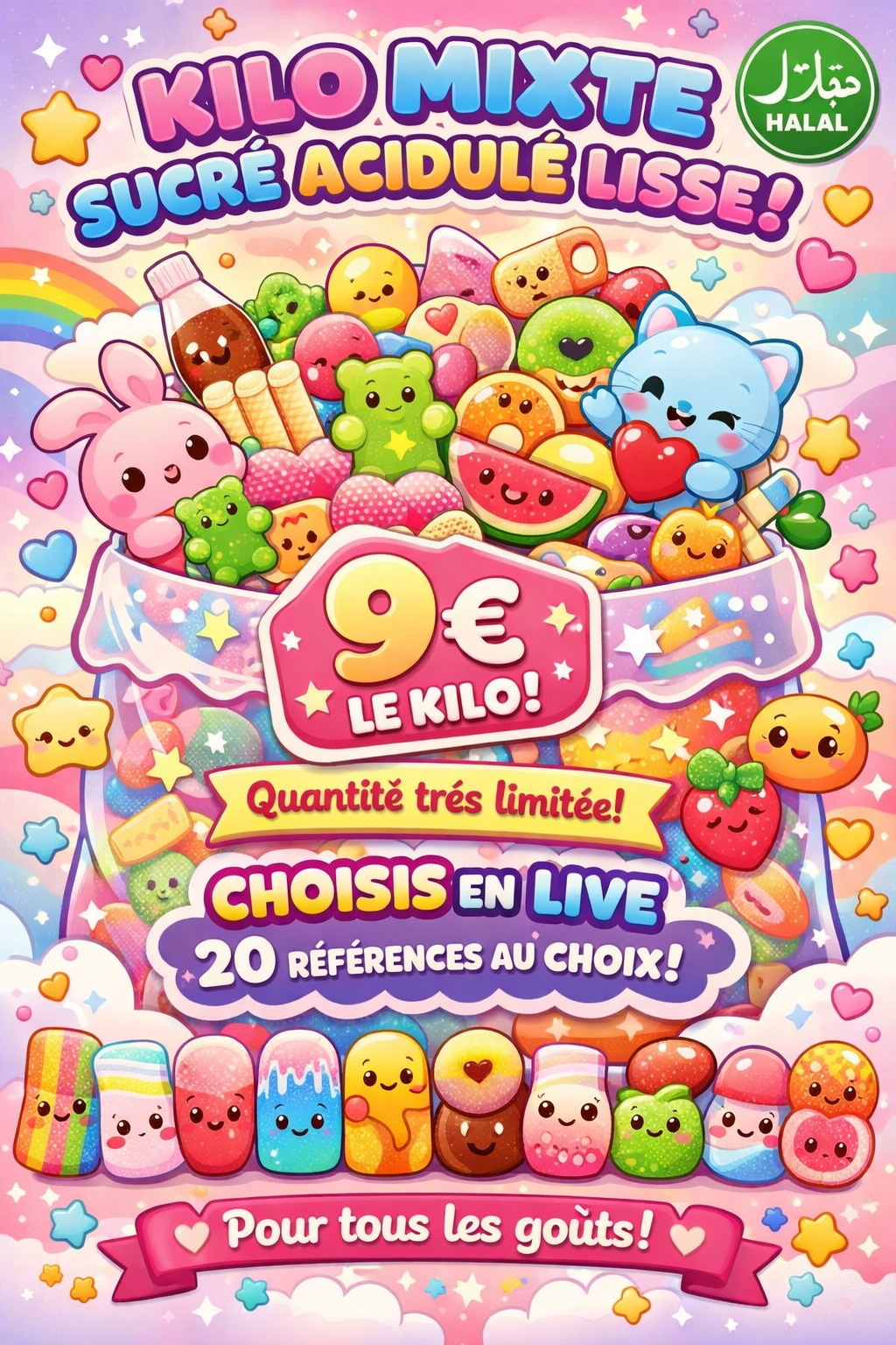 ✨ KILO MIXTE SUCRÉ ACIDULÉ LISSE ! ✨🌈